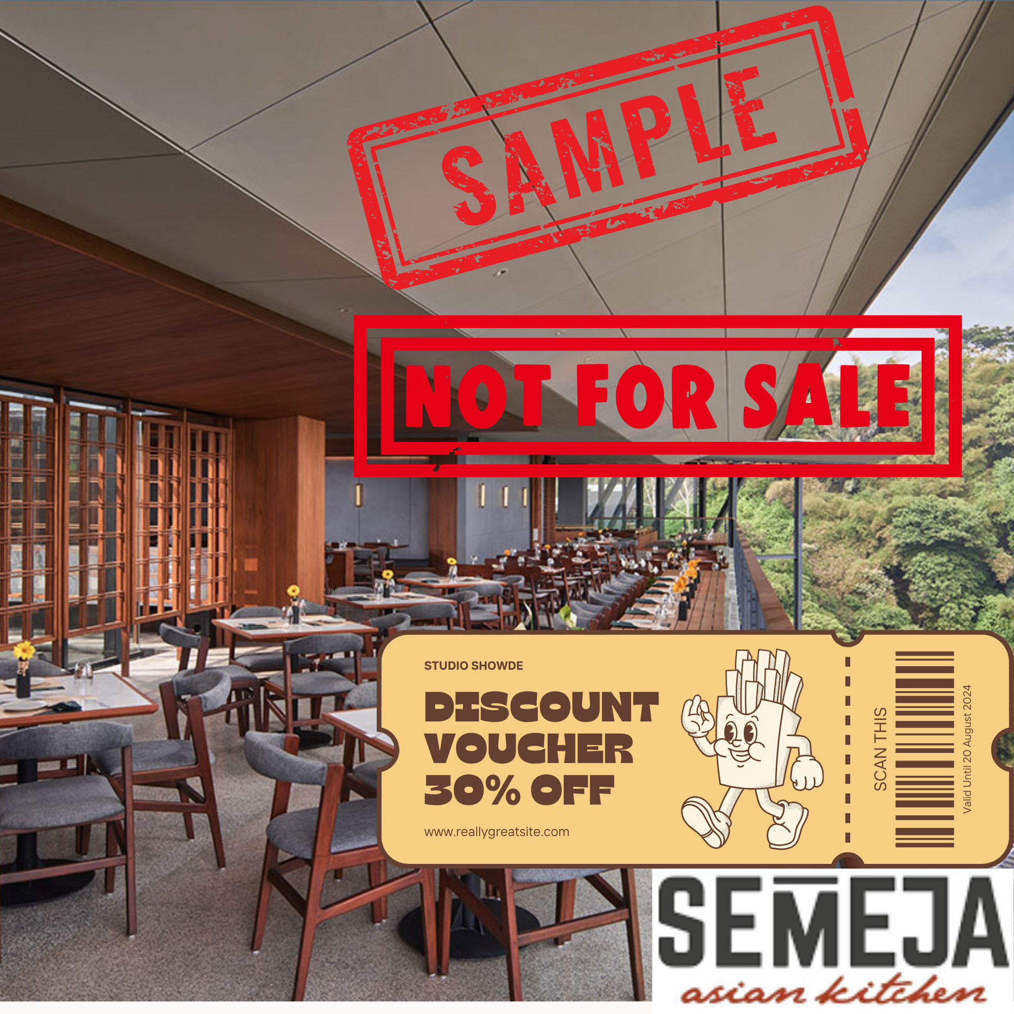 Sample Voucher Semeja Resto by GAIA Hotel valid for Rp 500.000
